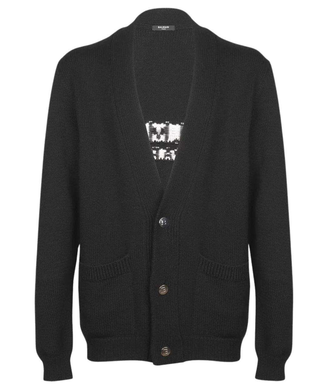BALMAIN Черный шерстяной кардиган, фото 1