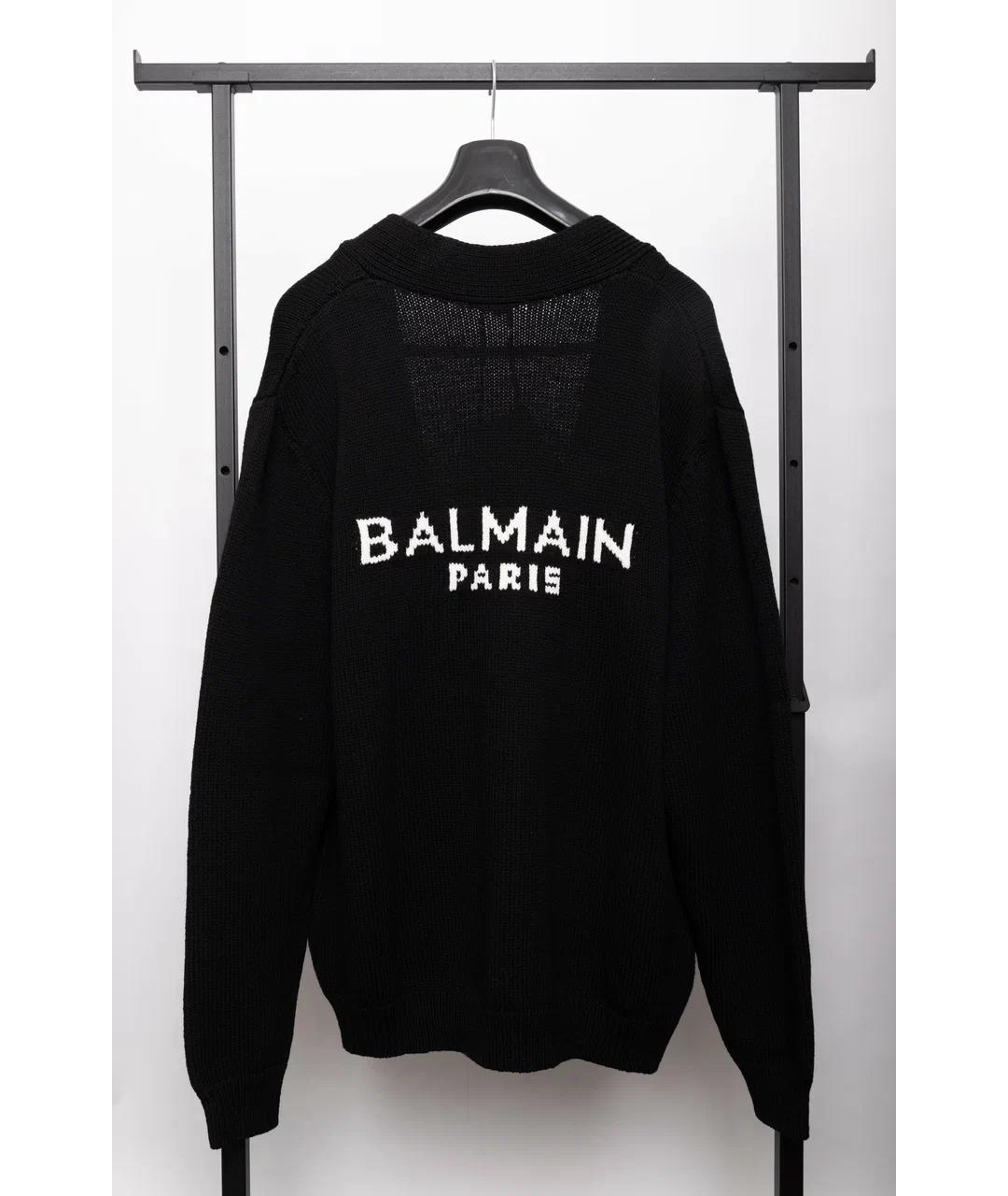 BALMAIN Черный шерстяной кардиган, фото 7