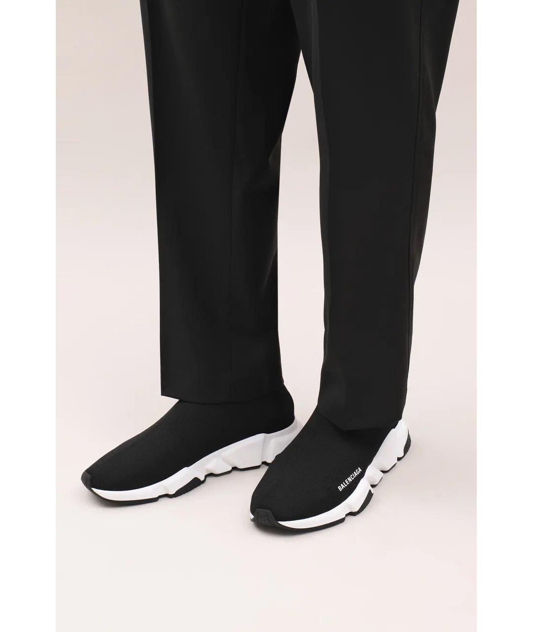 BALENCIAGA Черные синтетические высокие кроссовки / кеды, фото 5