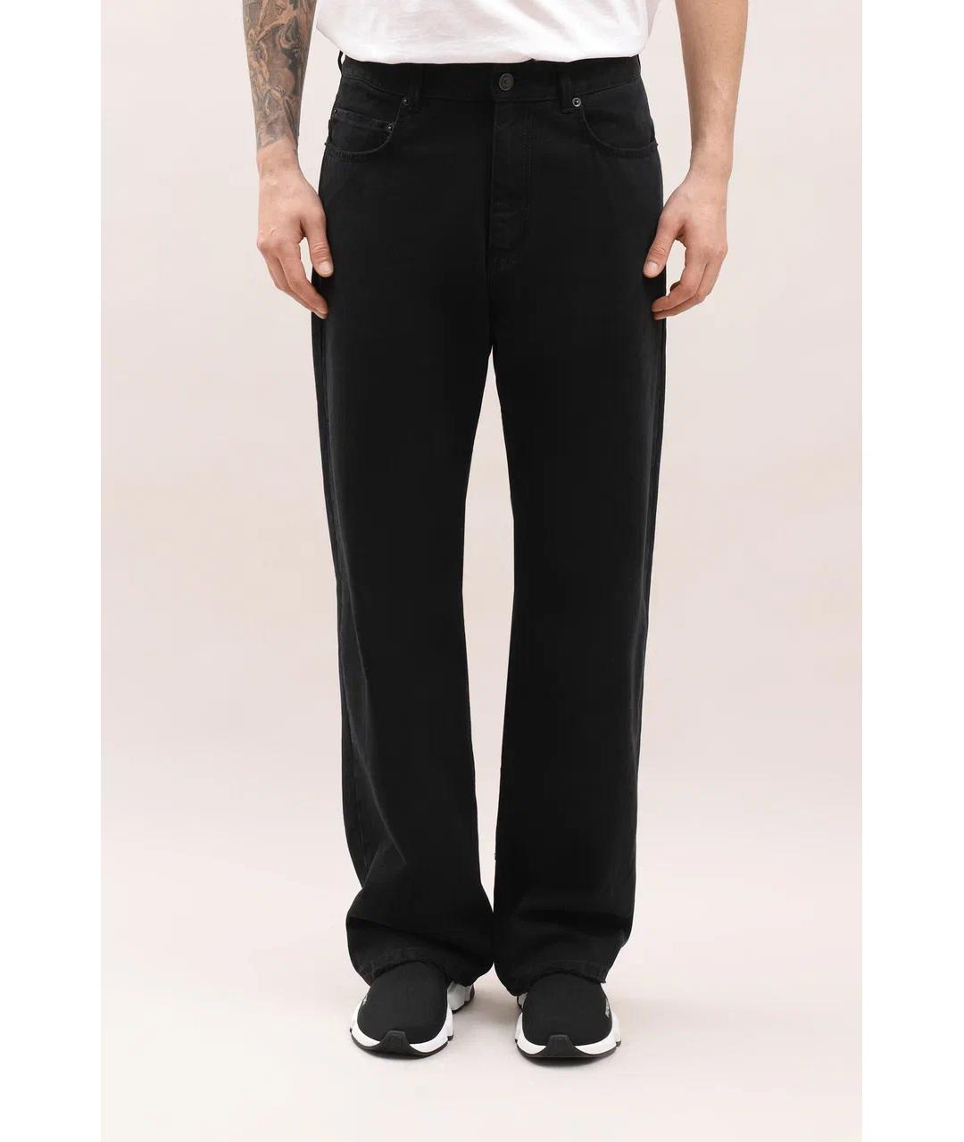 BALENCIAGA Черные хлопковые прямые джинсы, фото 2