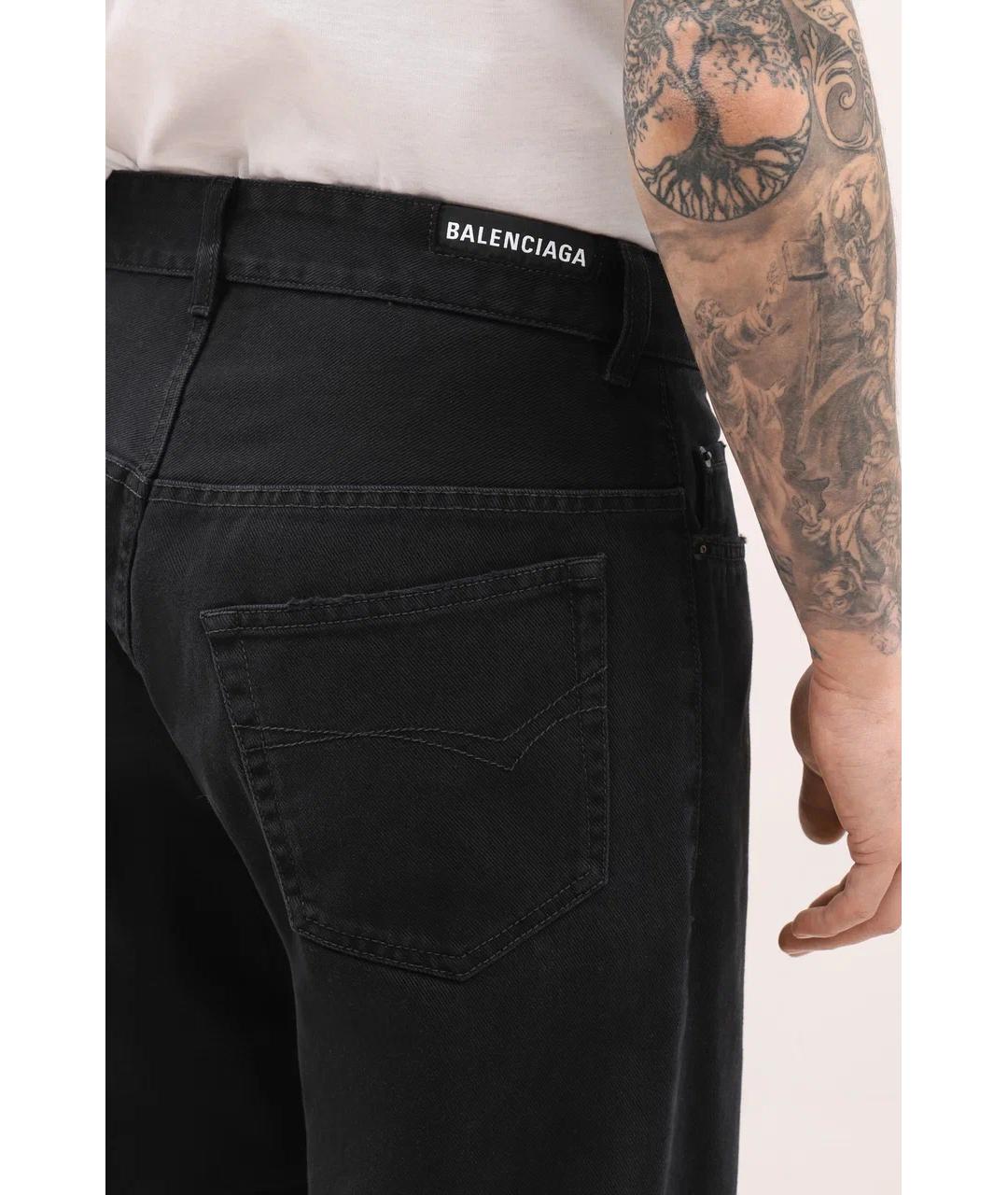 BALENCIAGA Черные хлопковые прямые джинсы, фото 5