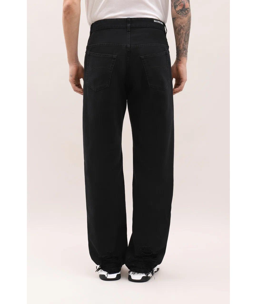 BALENCIAGA Черные хлопковые прямые джинсы, фото 3