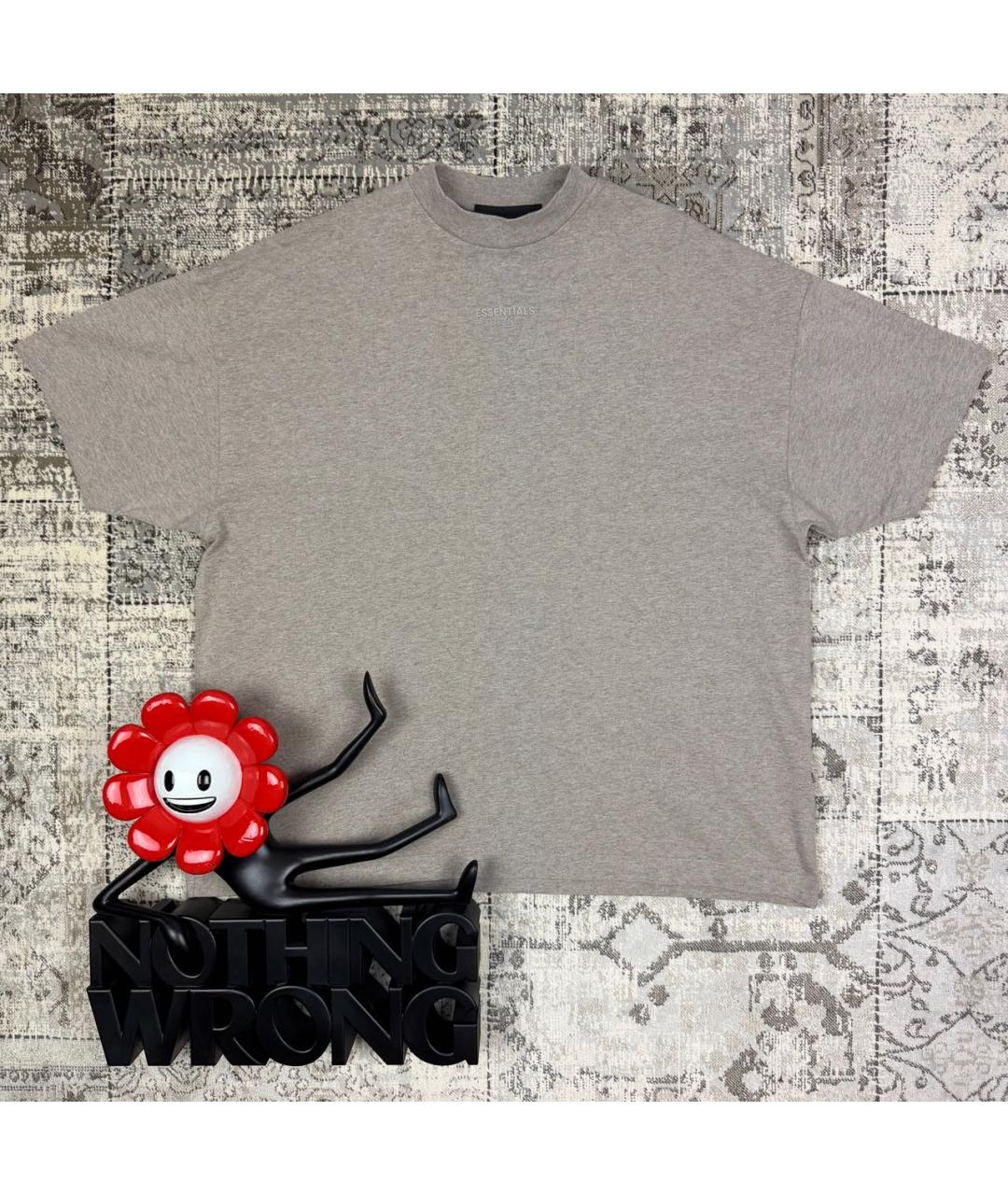 FEAR OF GOD ESSENTIALS Бежевая хлопковая футболка, фото 7