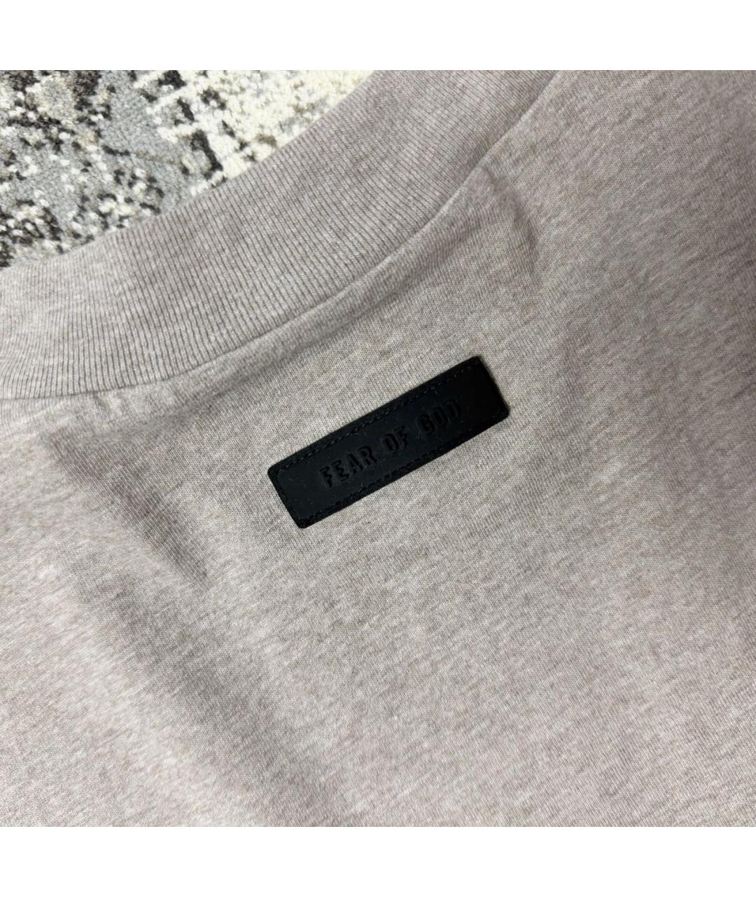 FEAR OF GOD ESSENTIALS Бежевая хлопковая футболка, фото 6