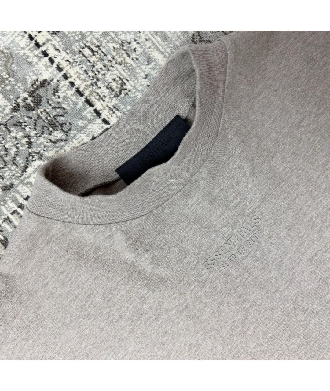 FEAR OF GOD ESSENTIALS Бежевая хлопковая футболка, фото 3