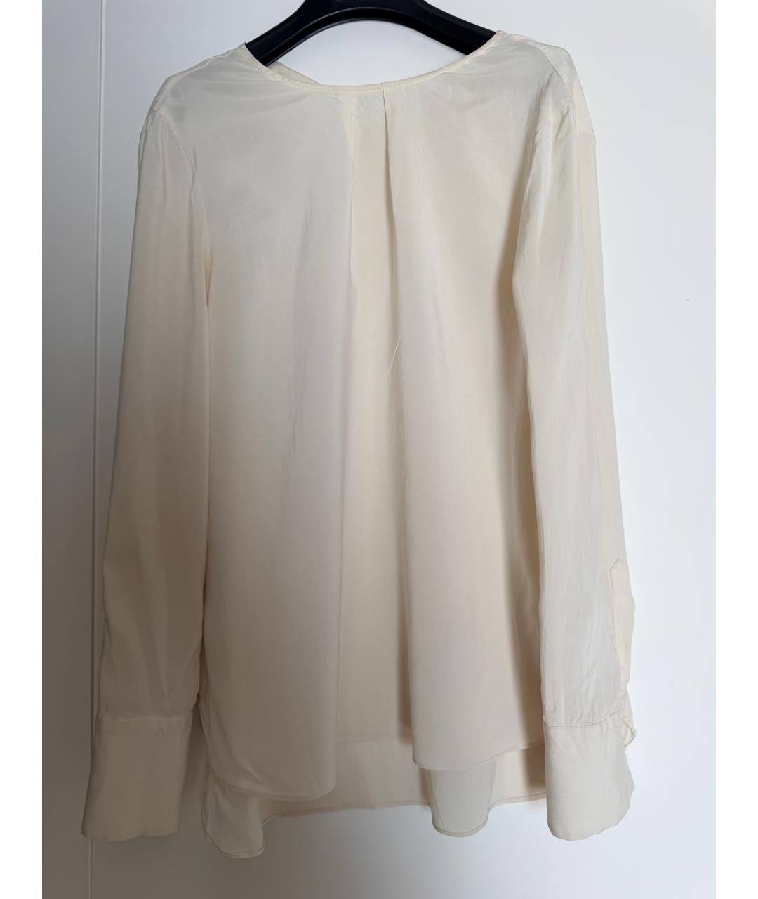 BRUNELLO CUCINELLI Белая шелковая блузы, фото 5