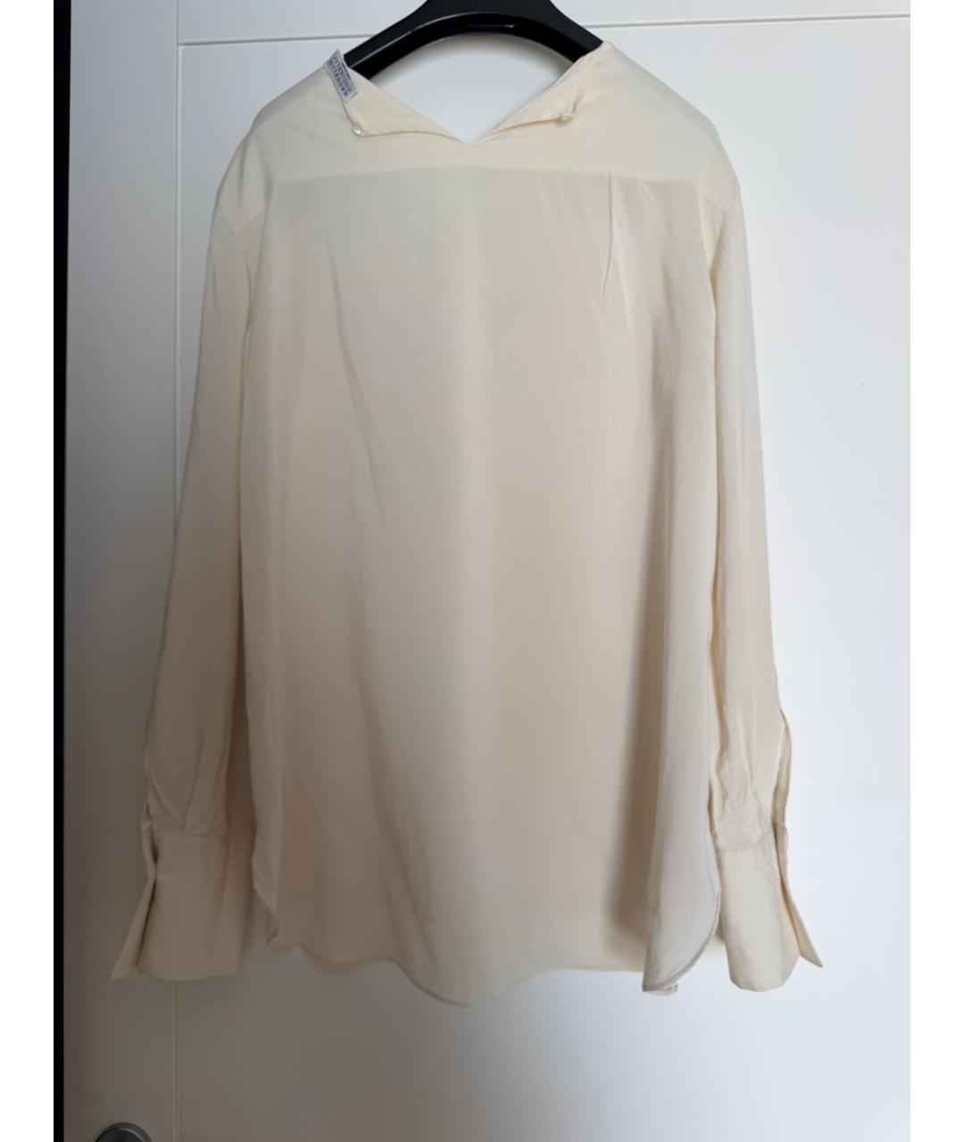 BRUNELLO CUCINELLI Белая шелковая блузы, фото 2