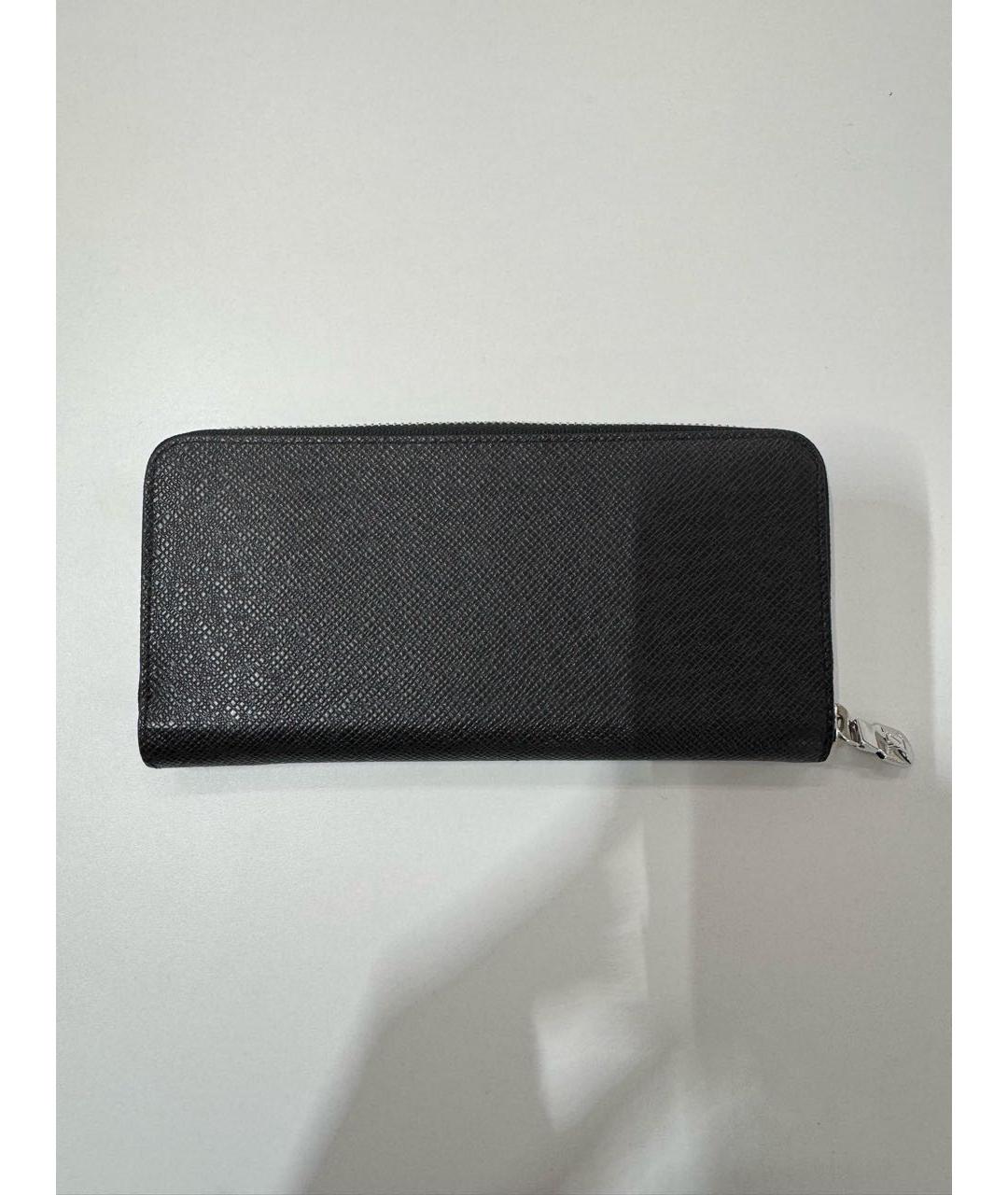 LOUIS VUITTON Черный кожаный кошелек, фото 2