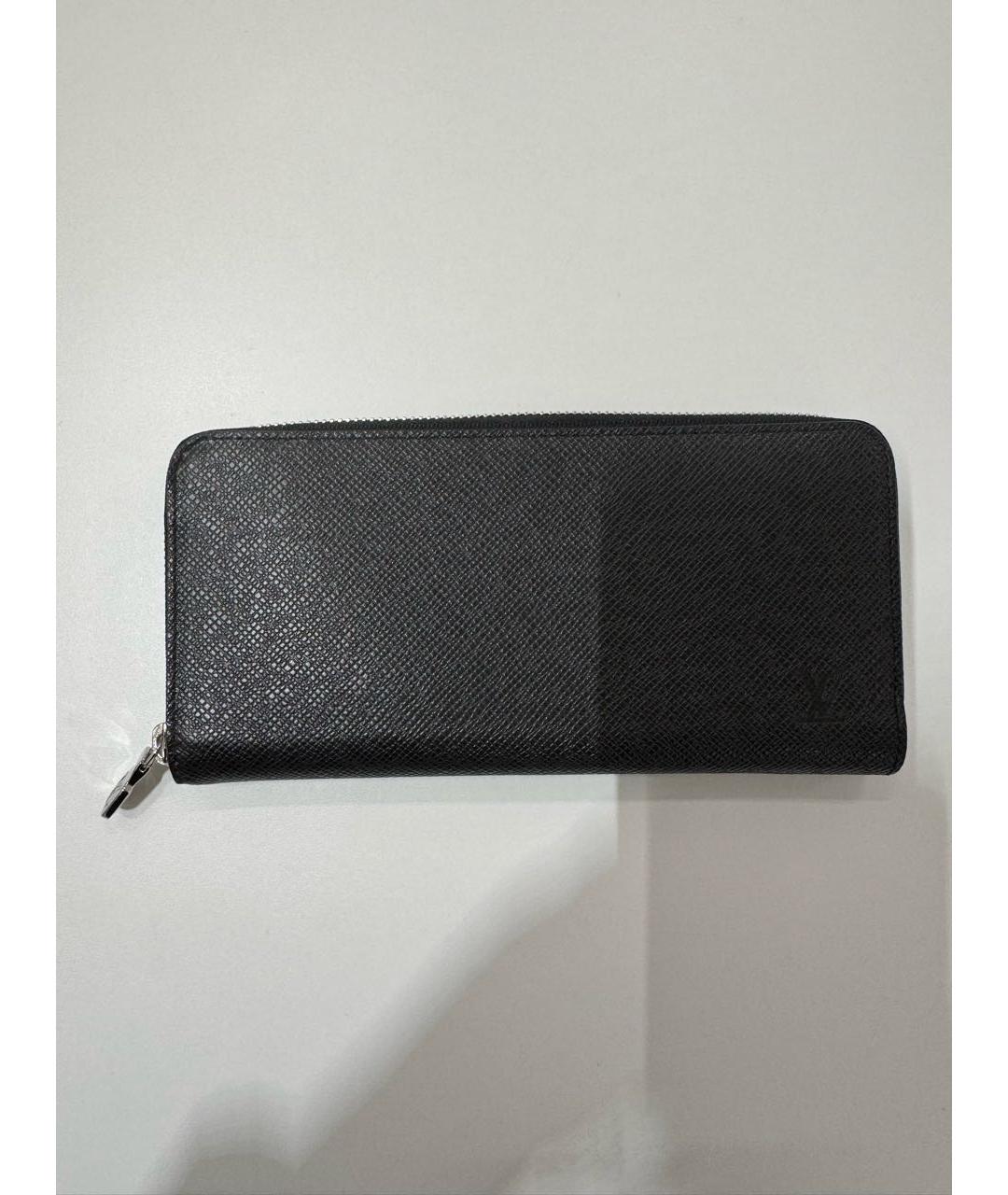 LOUIS VUITTON Черный кожаный кошелек, фото 4