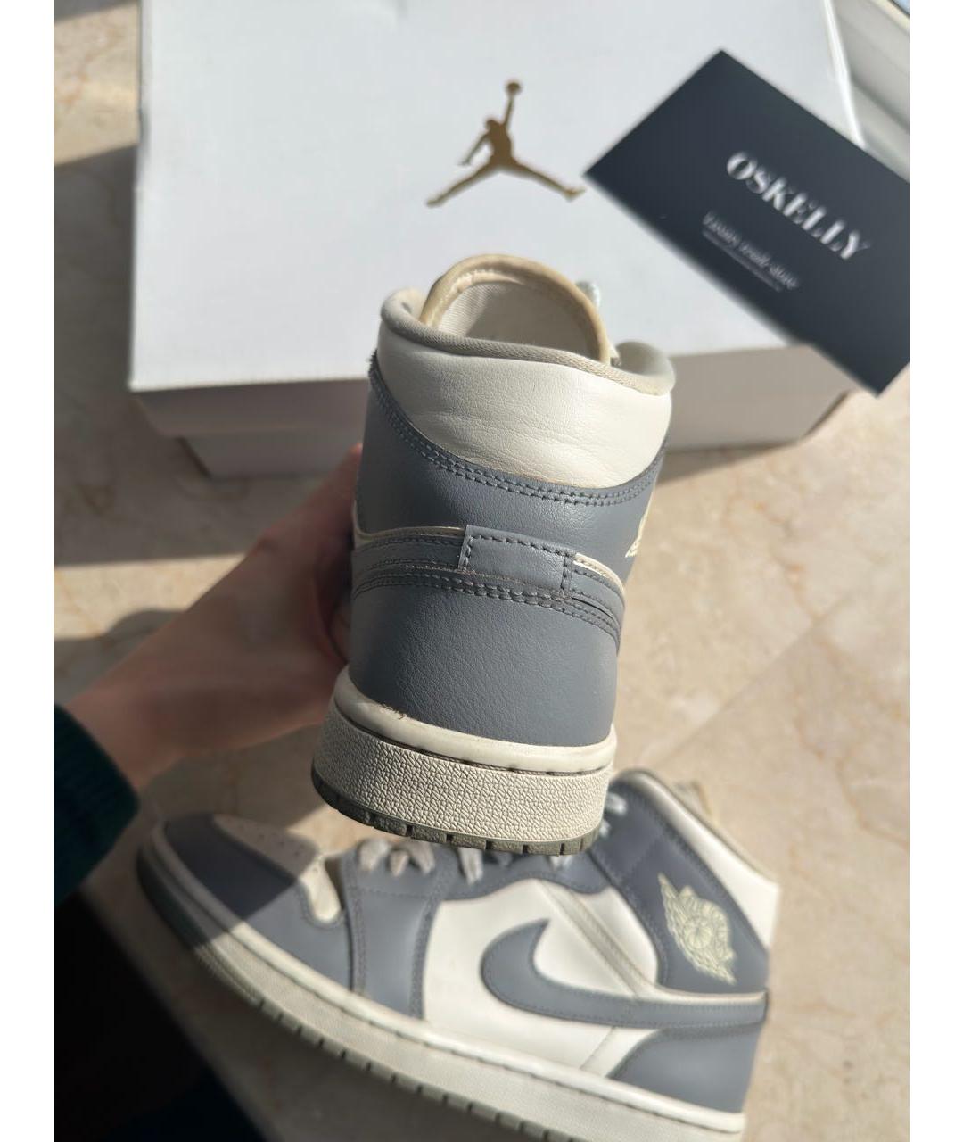 JORDAN Голубые кожаные кроссовки, фото 4