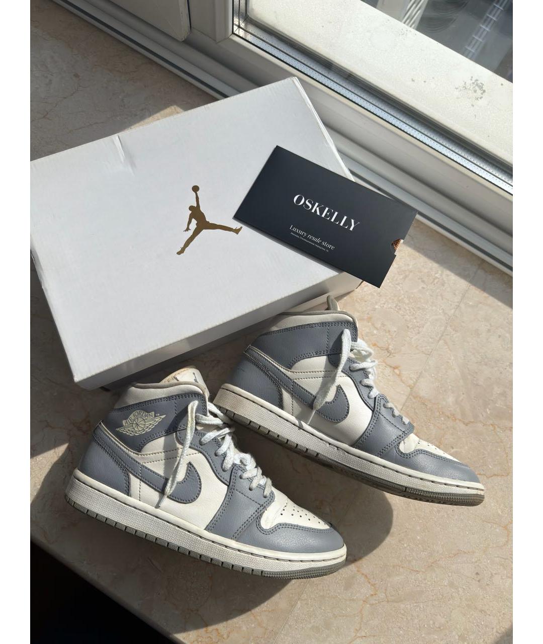 JORDAN Голубые кожаные кроссовки, фото 9
