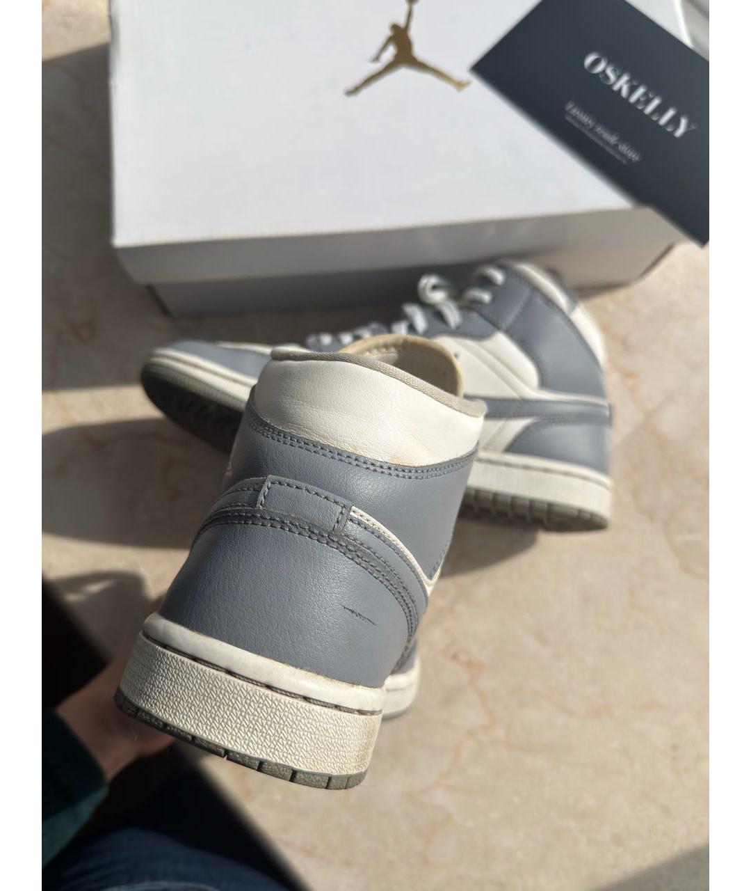 JORDAN Голубые кожаные кроссовки, фото 5