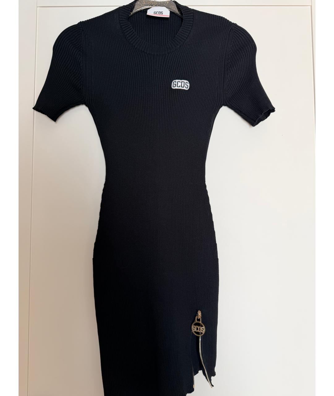 GCDS Черное полиэстеровое повседневное платье, фото 6