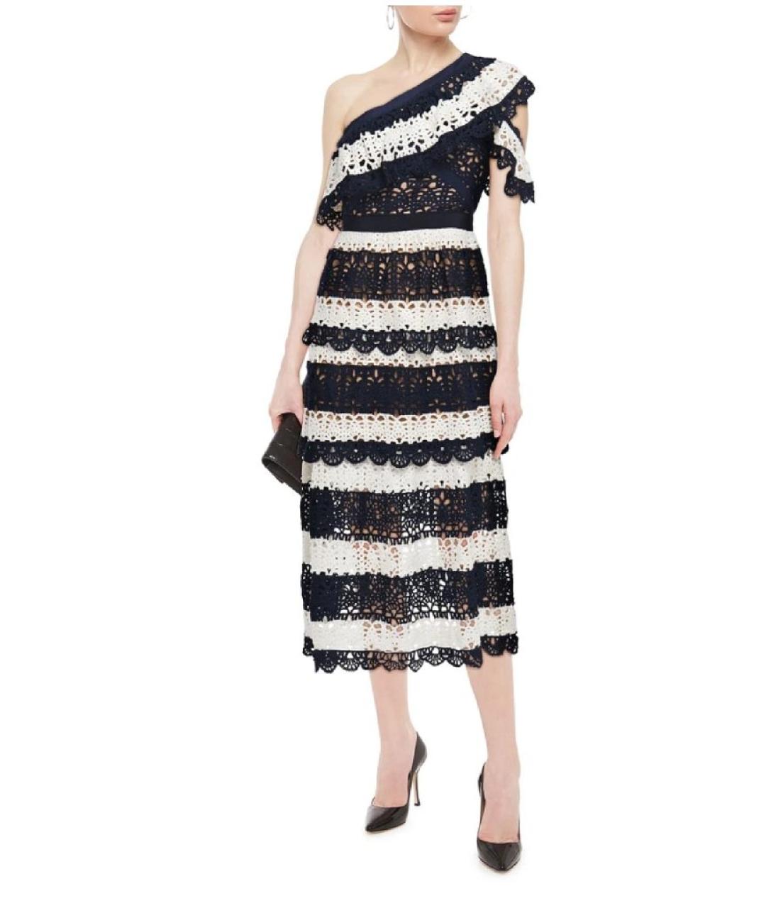 SELF-PORTRAIT Темно-синее кружевное коктейльное платье, фото 2