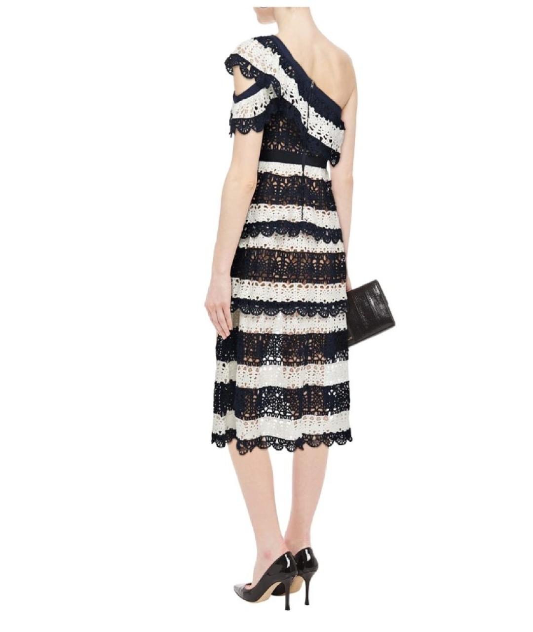 SELF-PORTRAIT Темно-синее кружевное коктейльное платье, фото 3
