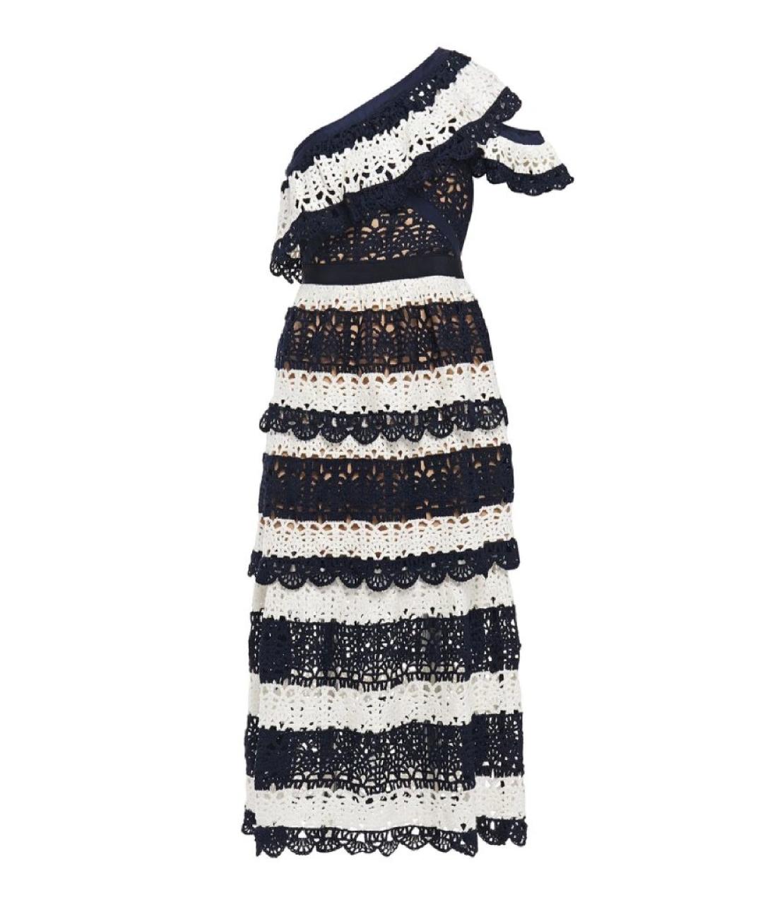 SELF-PORTRAIT Темно-синее кружевное коктейльное платье, фото 7
