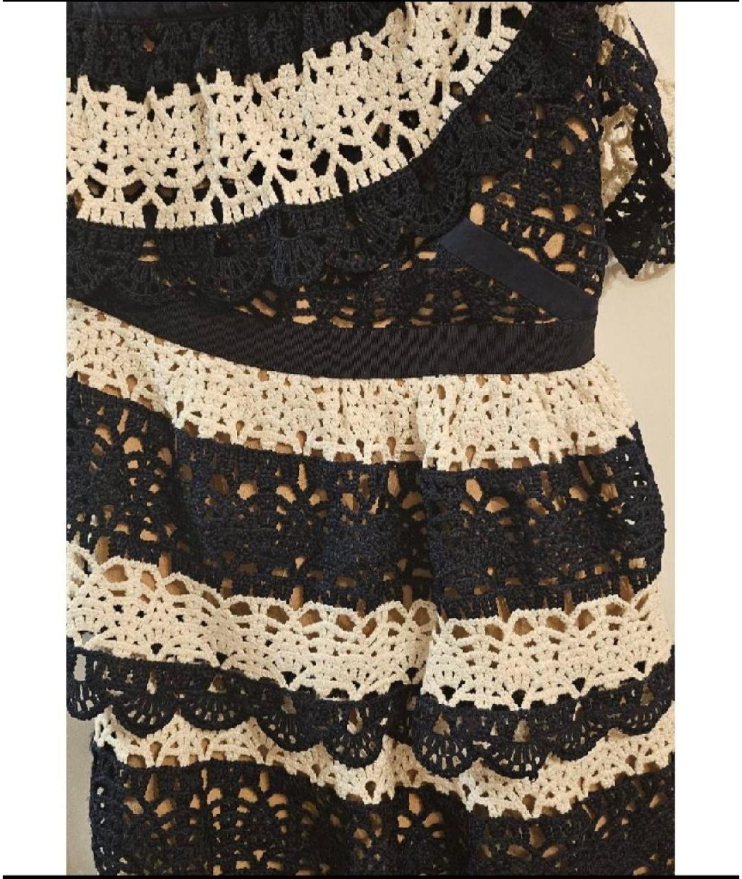 SELF-PORTRAIT Темно-синее кружевное коктейльное платье, фото 5