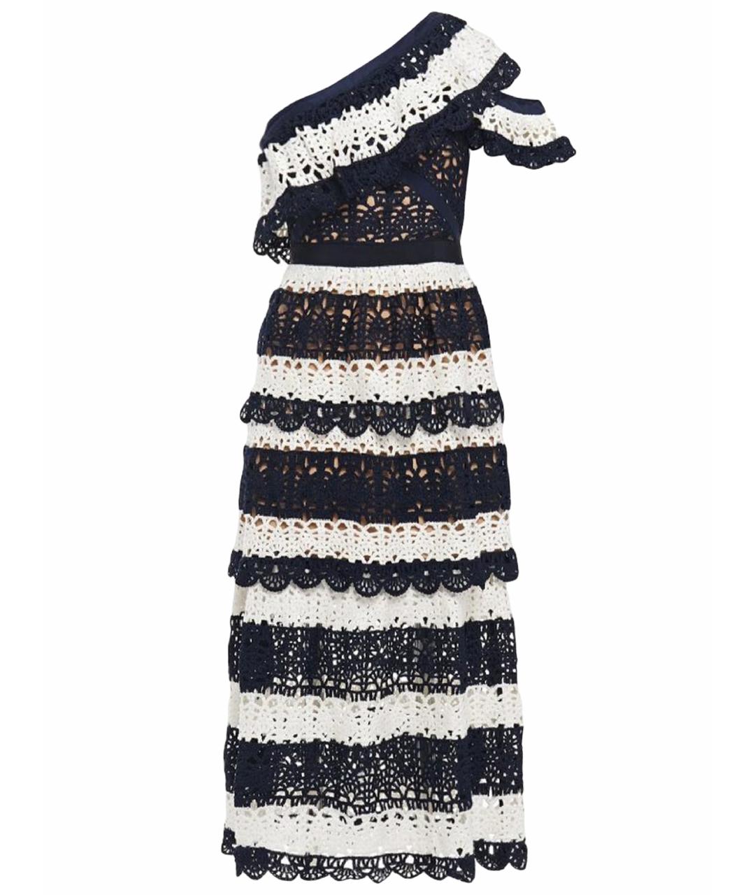 SELF-PORTRAIT Темно-синее кружевное коктейльное платье, фото 1