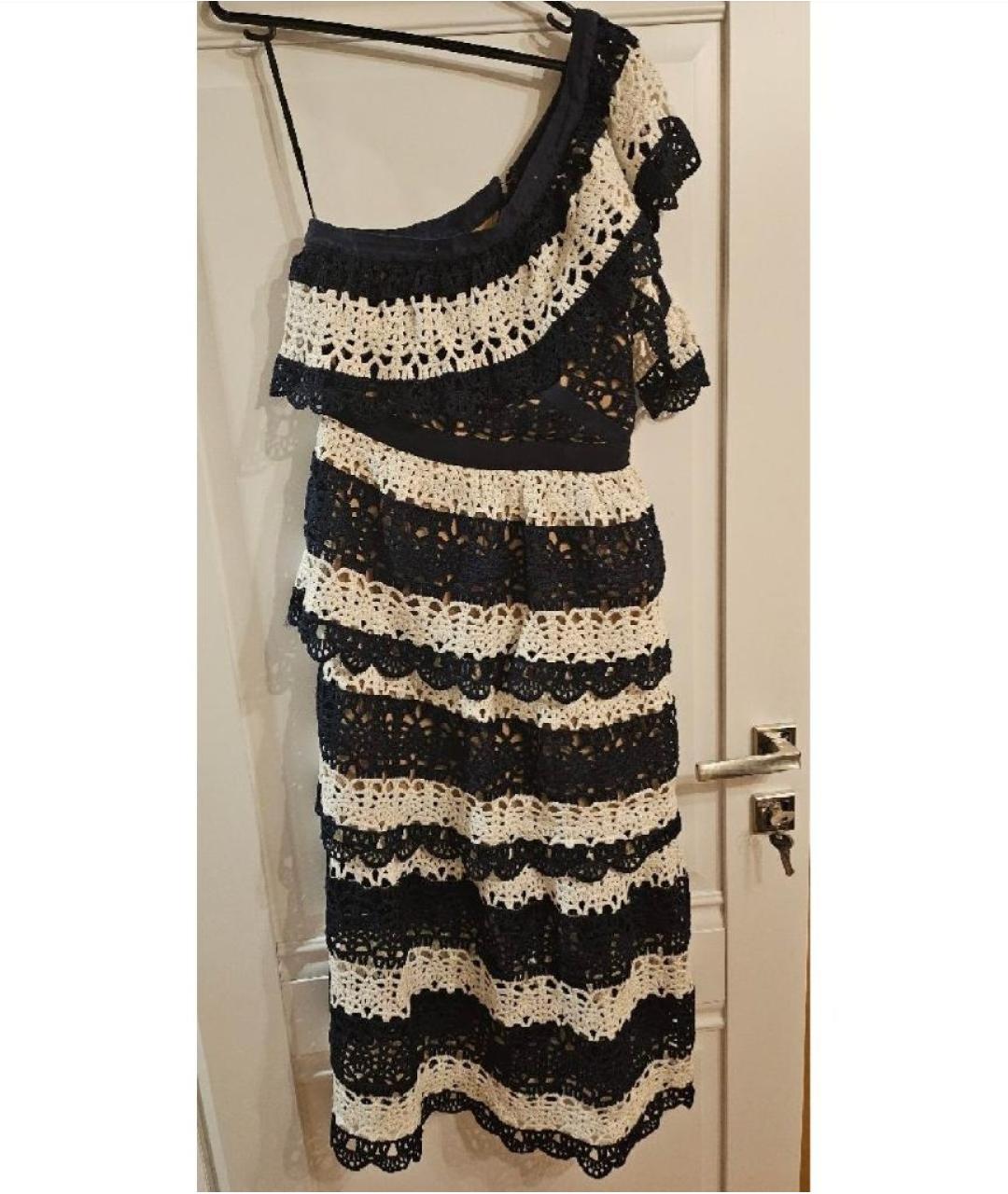 SELF-PORTRAIT Темно-синее кружевное коктейльное платье, фото 4