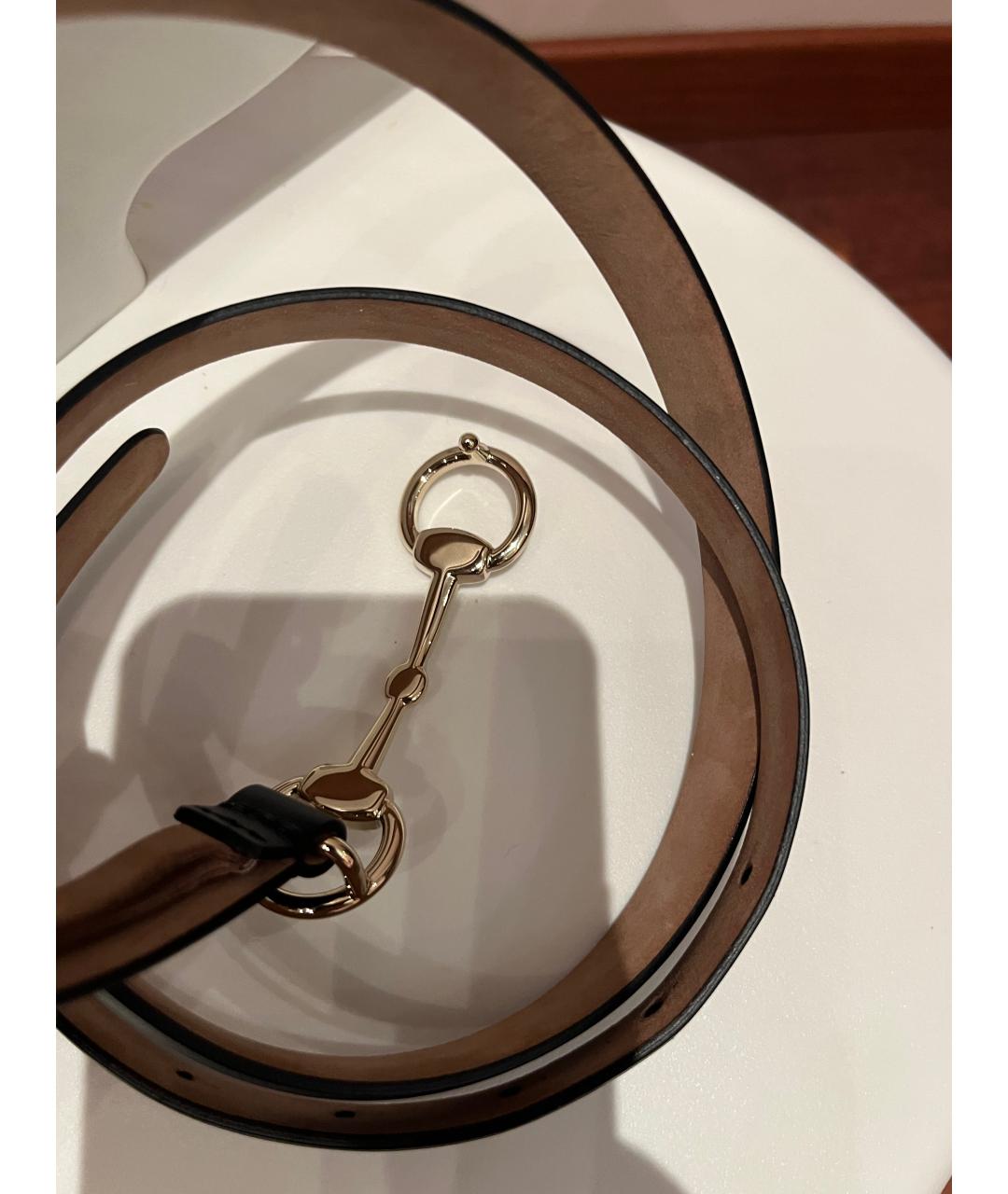 GUCCI Черный кожаный ремень, фото 2