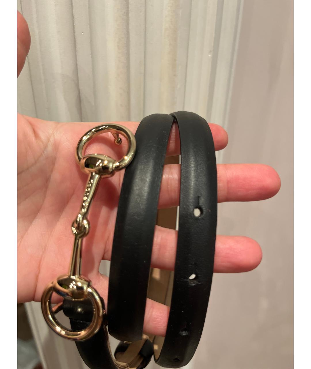 GUCCI Черный кожаный ремень, фото 8