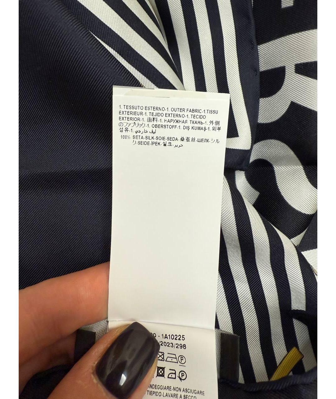 VERSACE Темно-синий шелковый платок, фото 5