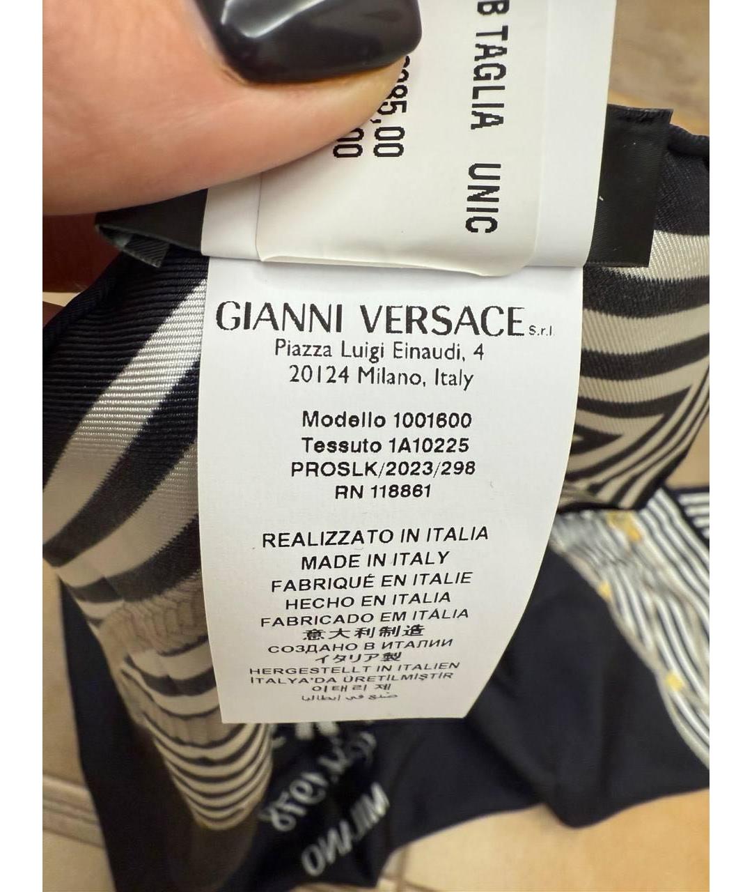 VERSACE Темно-синий шелковый платок, фото 4