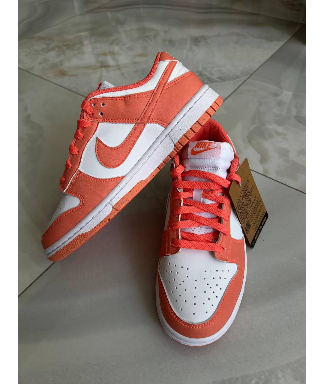 NIKE Оранжевое кожаные кроссовки, фото 4