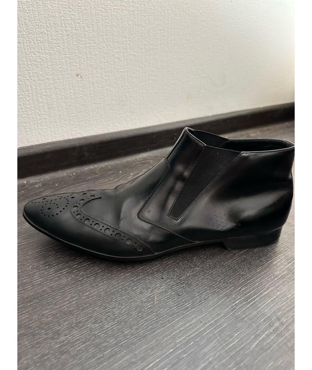 PRADA Черные кожаные низкие ботинки, фото 5