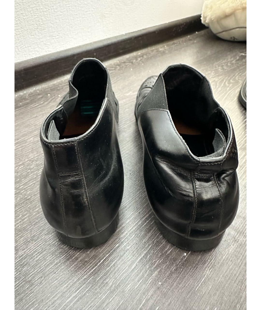 PRADA Черные кожаные низкие ботинки, фото 4