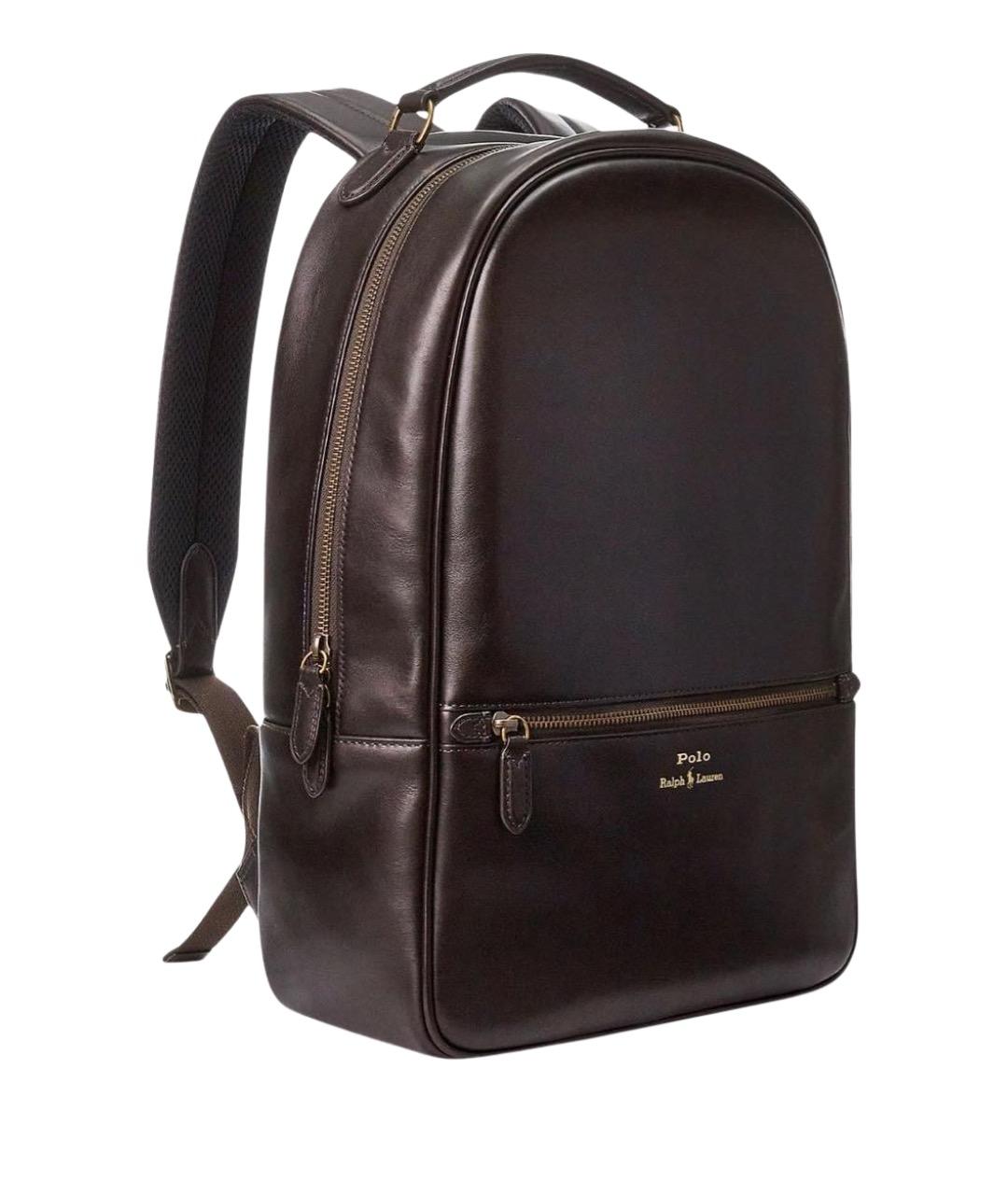POLO RALPH LAUREN Коричневый кожаный рюкзак, фото 1