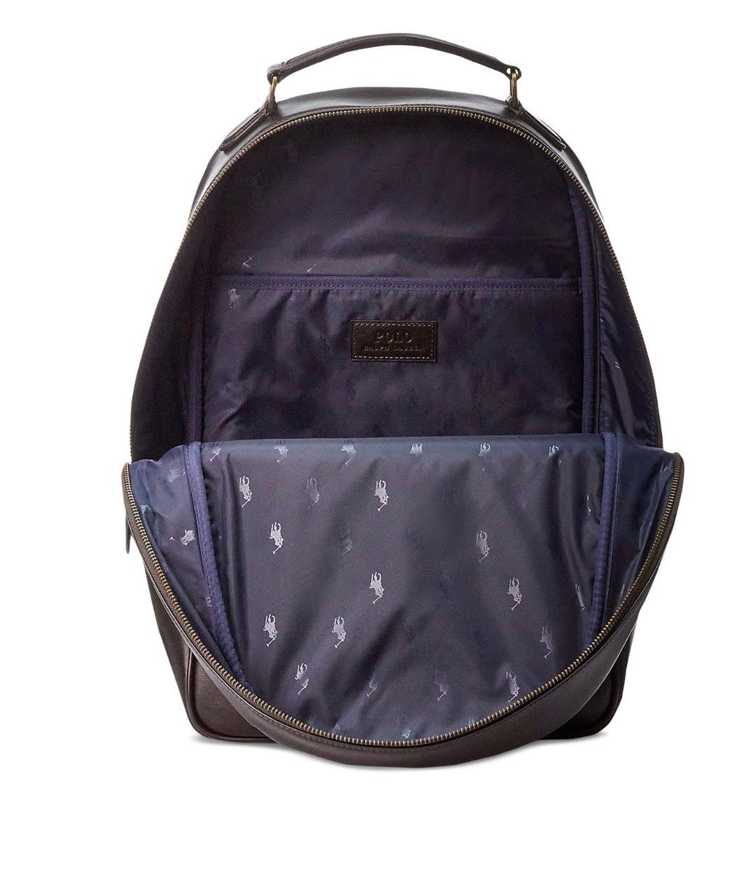 POLO RALPH LAUREN Коричневый кожаный рюкзак, фото 4