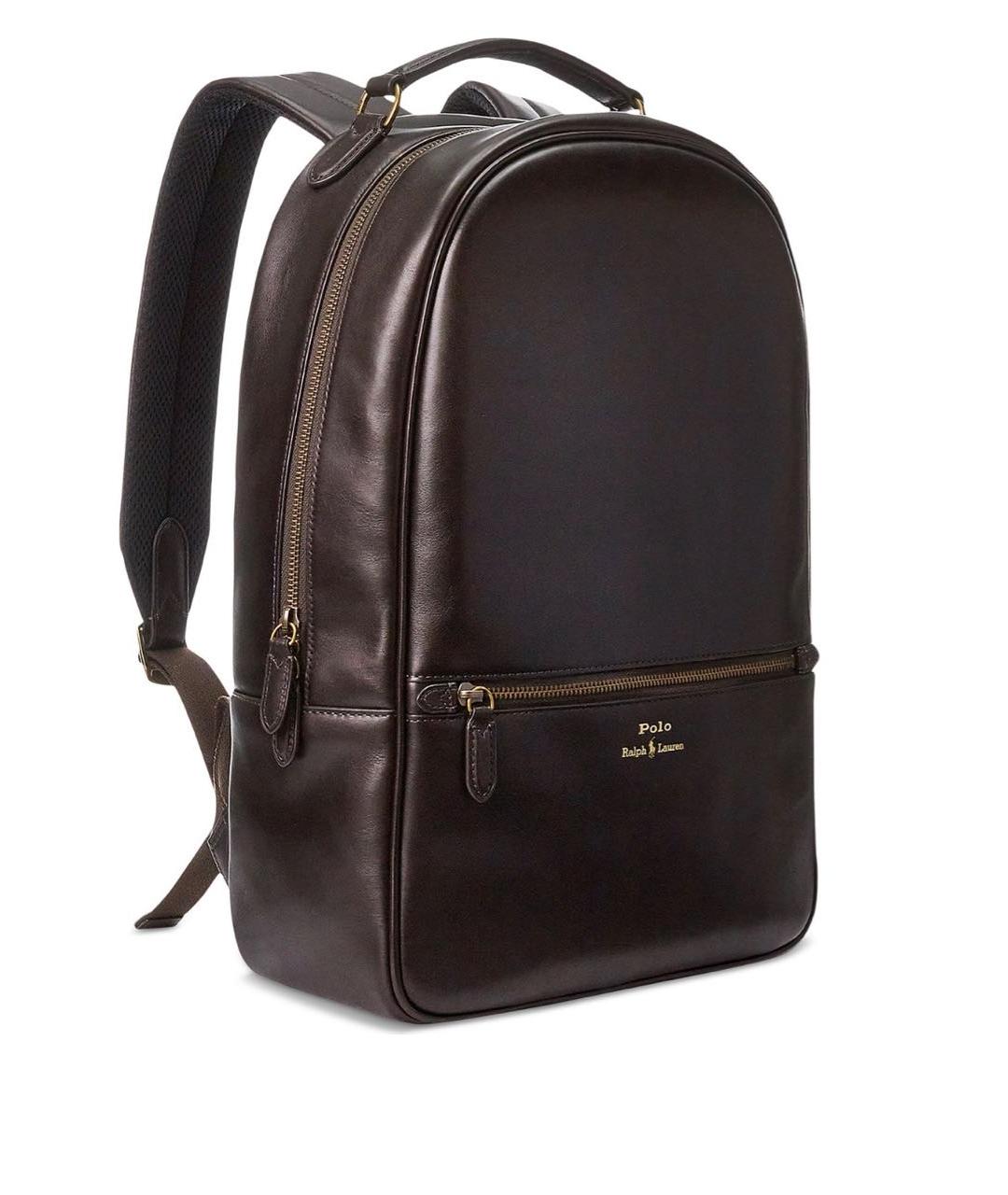 POLO RALPH LAUREN Коричневый кожаный рюкзак, фото 9