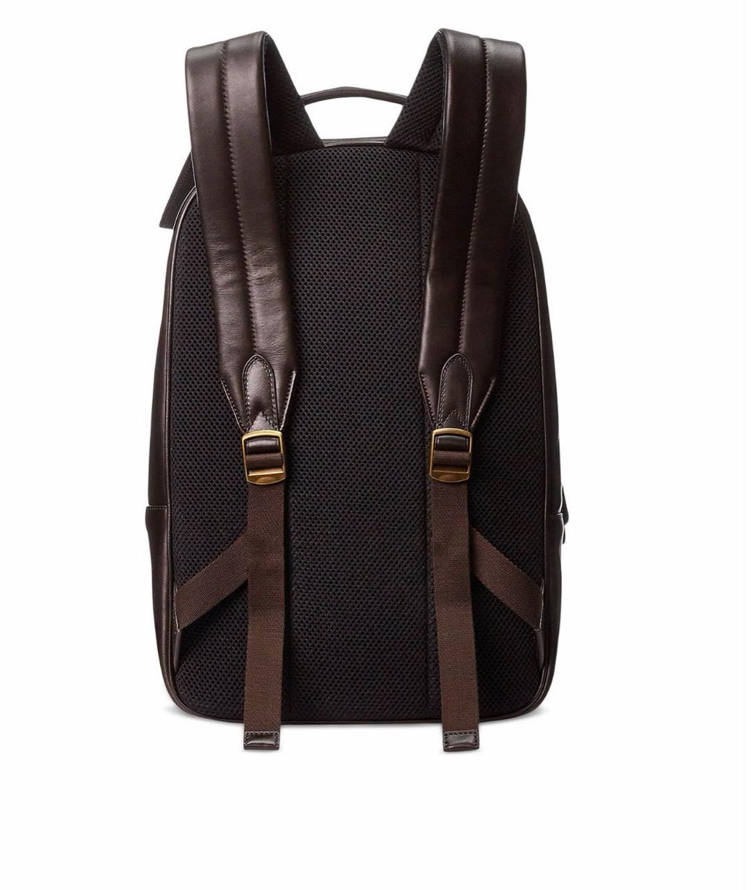 POLO RALPH LAUREN Коричневый кожаный рюкзак, фото 3