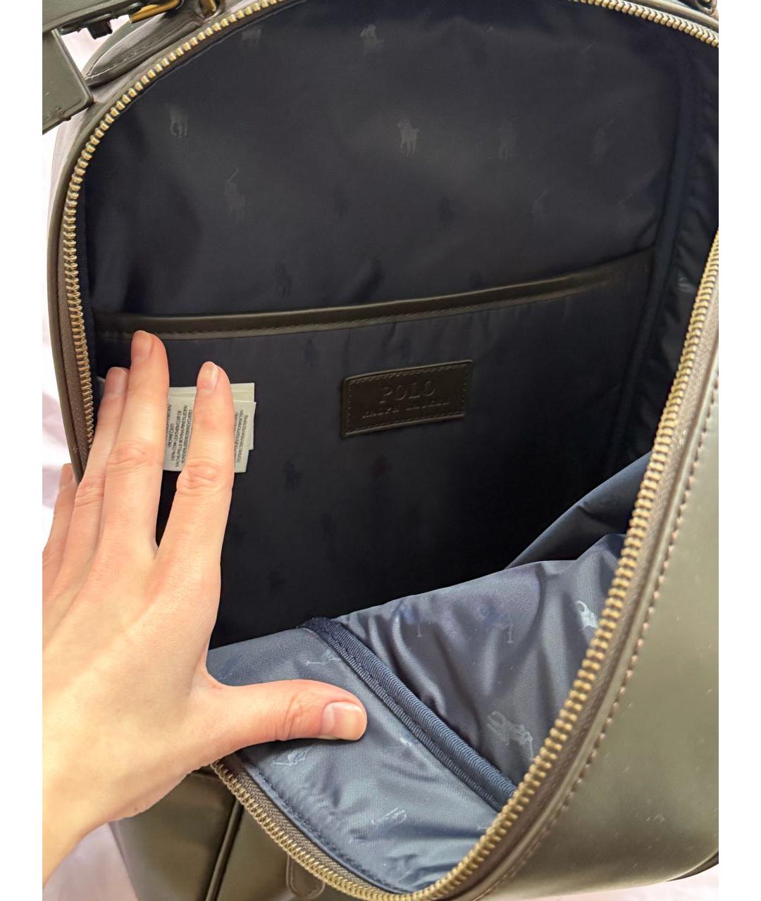 POLO RALPH LAUREN Коричневый кожаный рюкзак, фото 5