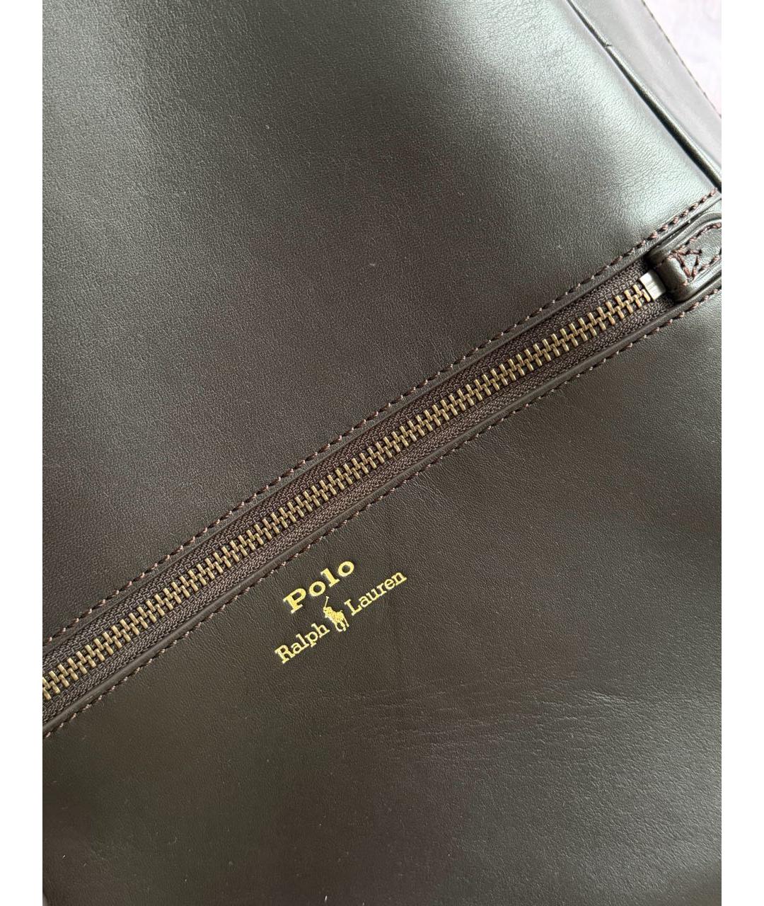 POLO RALPH LAUREN Коричневый кожаный рюкзак, фото 8