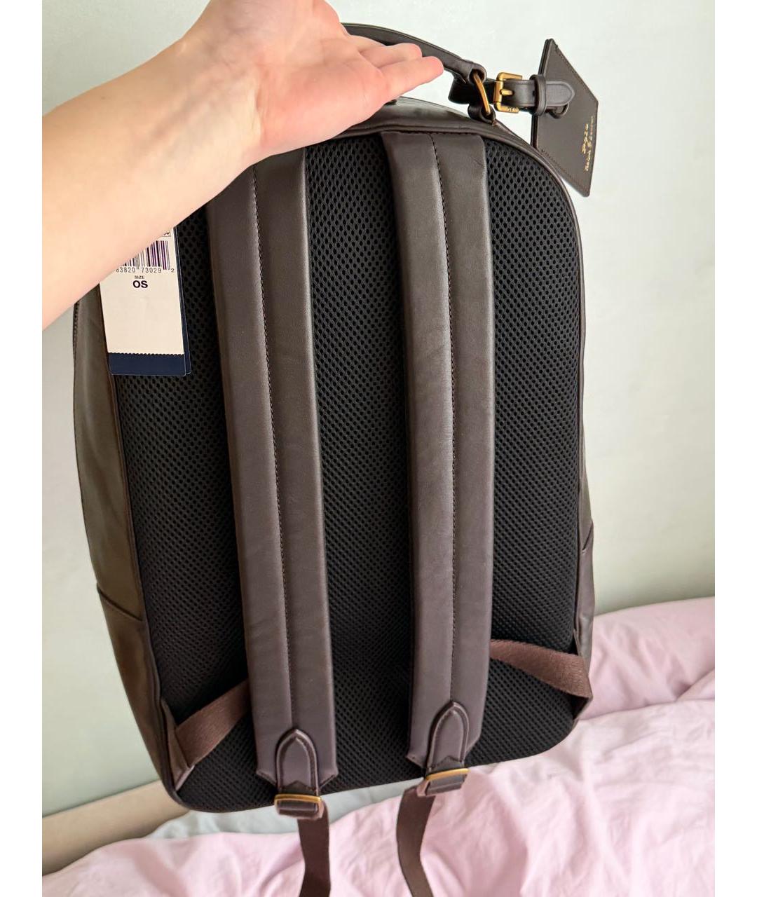 POLO RALPH LAUREN Коричневый кожаный рюкзак, фото 7