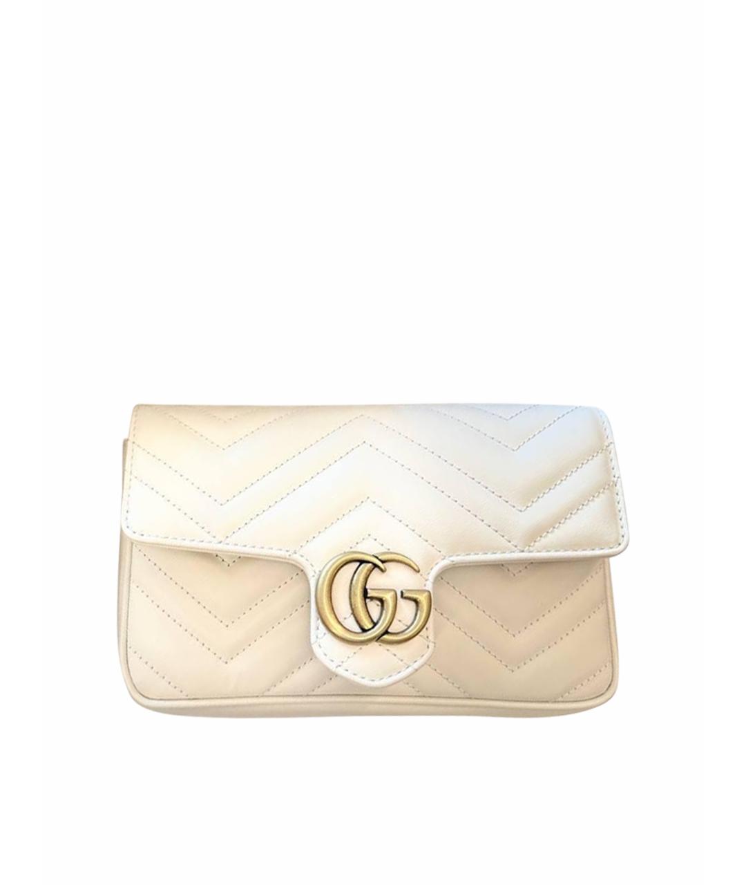 GUCCI Белая кожаная сумка через плечо, фото 1