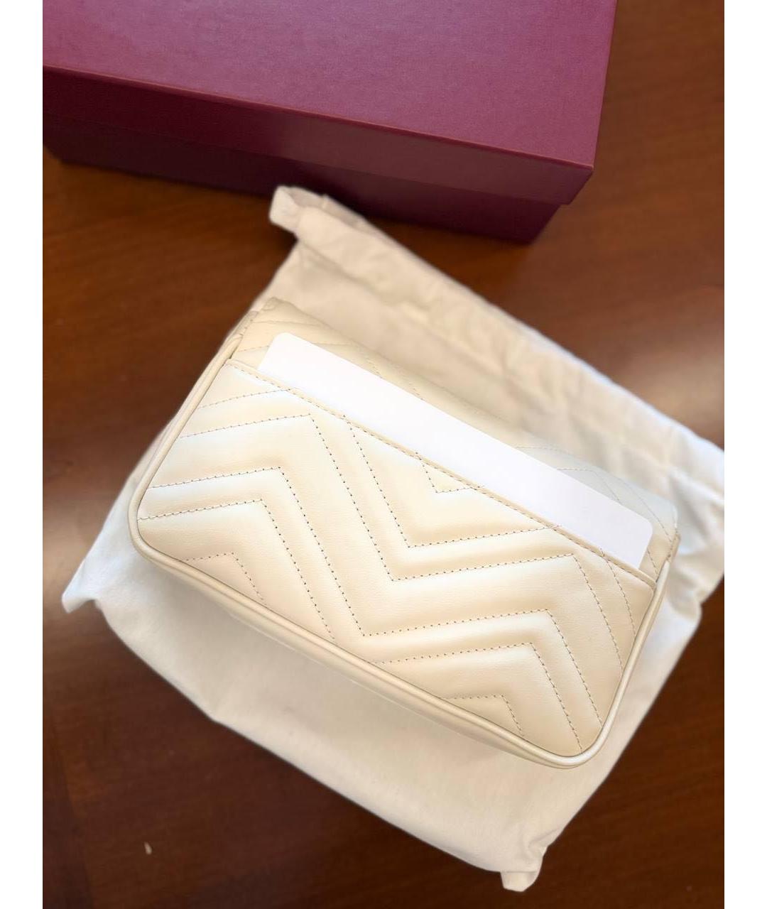 GUCCI Белая кожаная сумка через плечо, фото 2