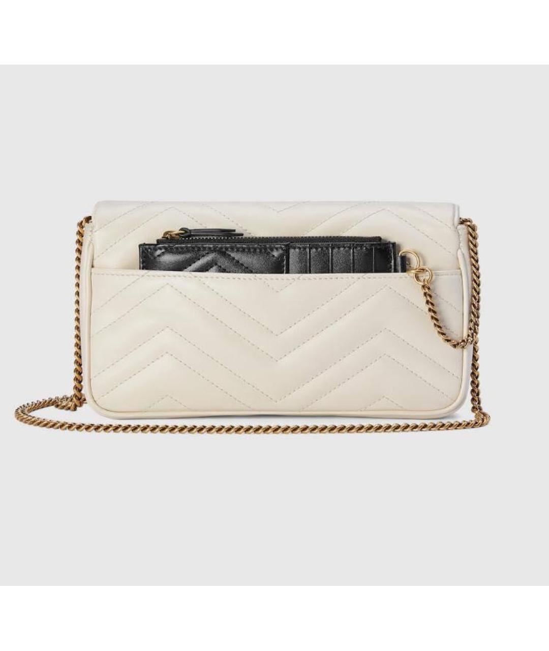 GUCCI Белая кожаная сумка через плечо, фото 6