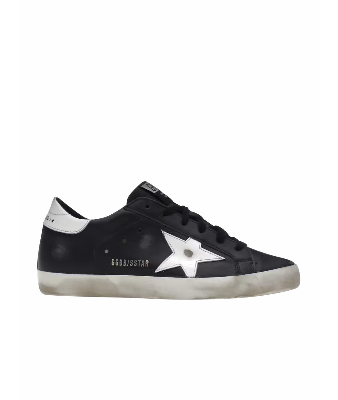 GOLDEN GOOSE DELUXE BRAND Черные кожаные низкие кроссовки / кеды, фото 1