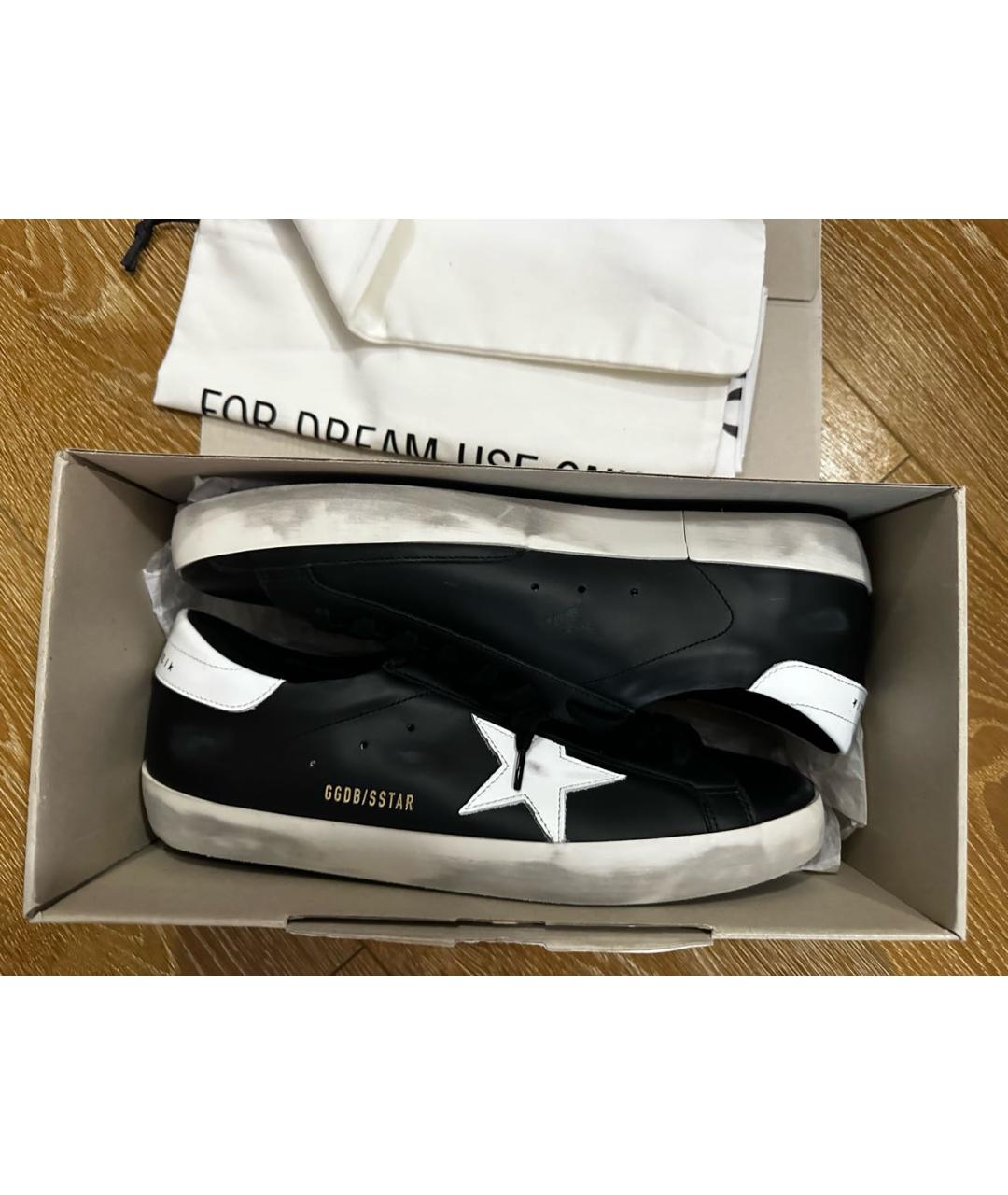 GOLDEN GOOSE DELUXE BRAND Черные кожаные низкие кроссовки / кеды, фото 6