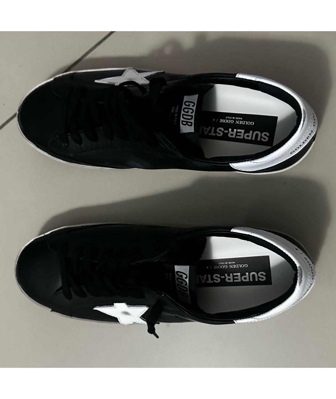 GOLDEN GOOSE DELUXE BRAND Черные кожаные низкие кроссовки / кеды, фото 2