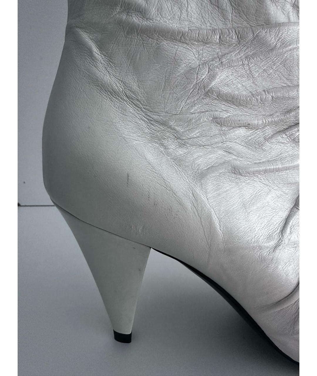 CELINE Белые кожаные ботильоны, фото 5