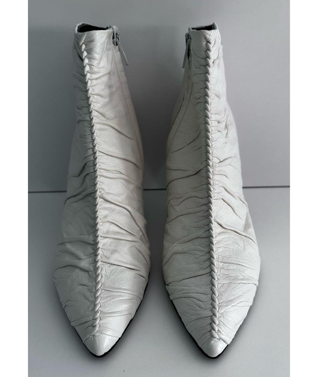 CELINE Белые кожаные ботильоны, фото 2