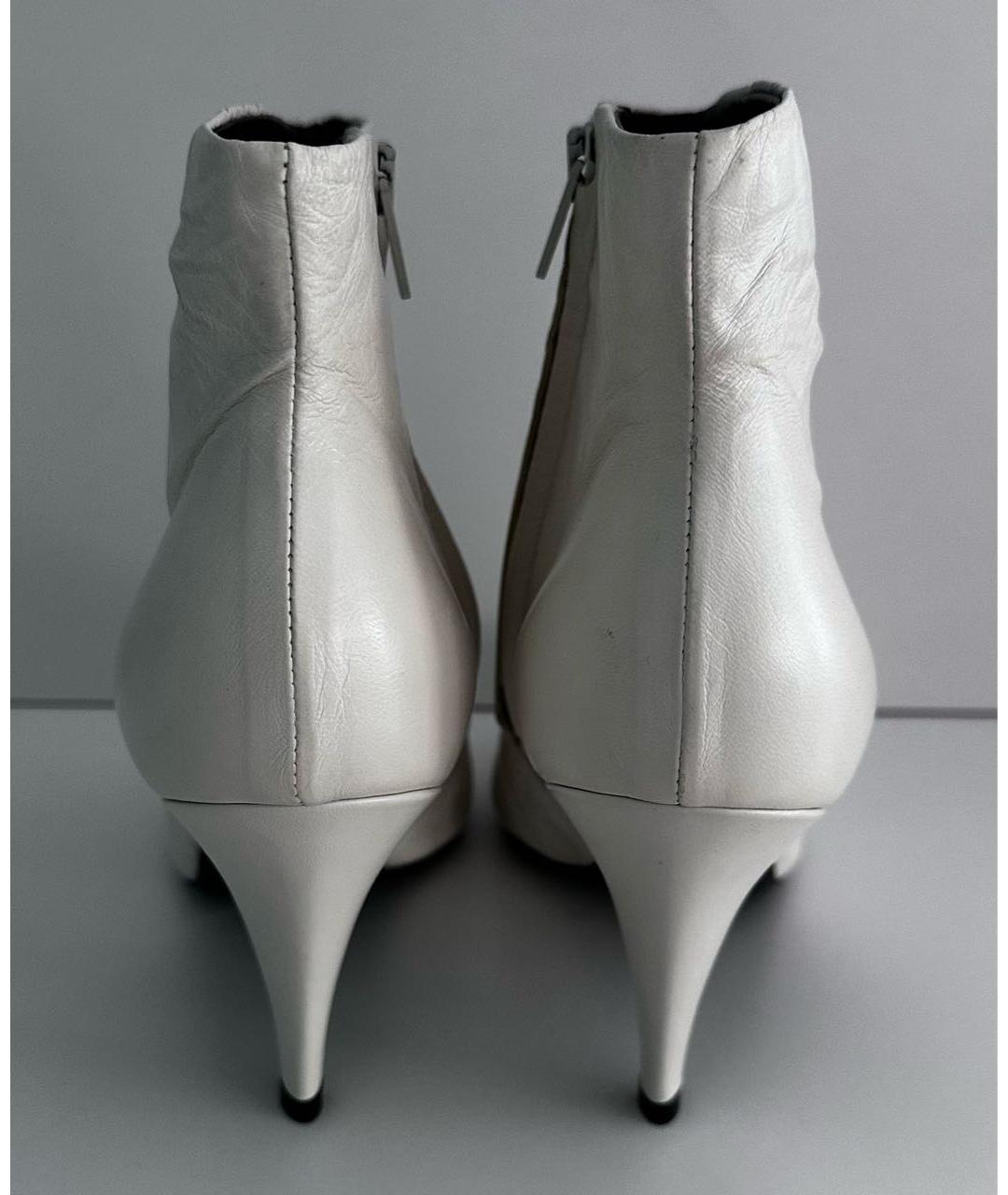 CELINE Белые кожаные ботильоны, фото 4