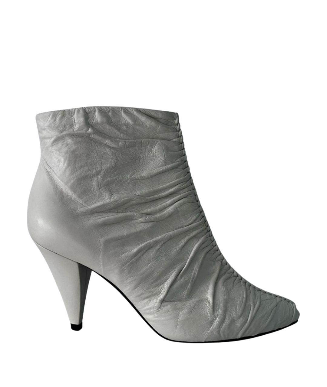 CELINE Белые кожаные ботильоны, фото 1