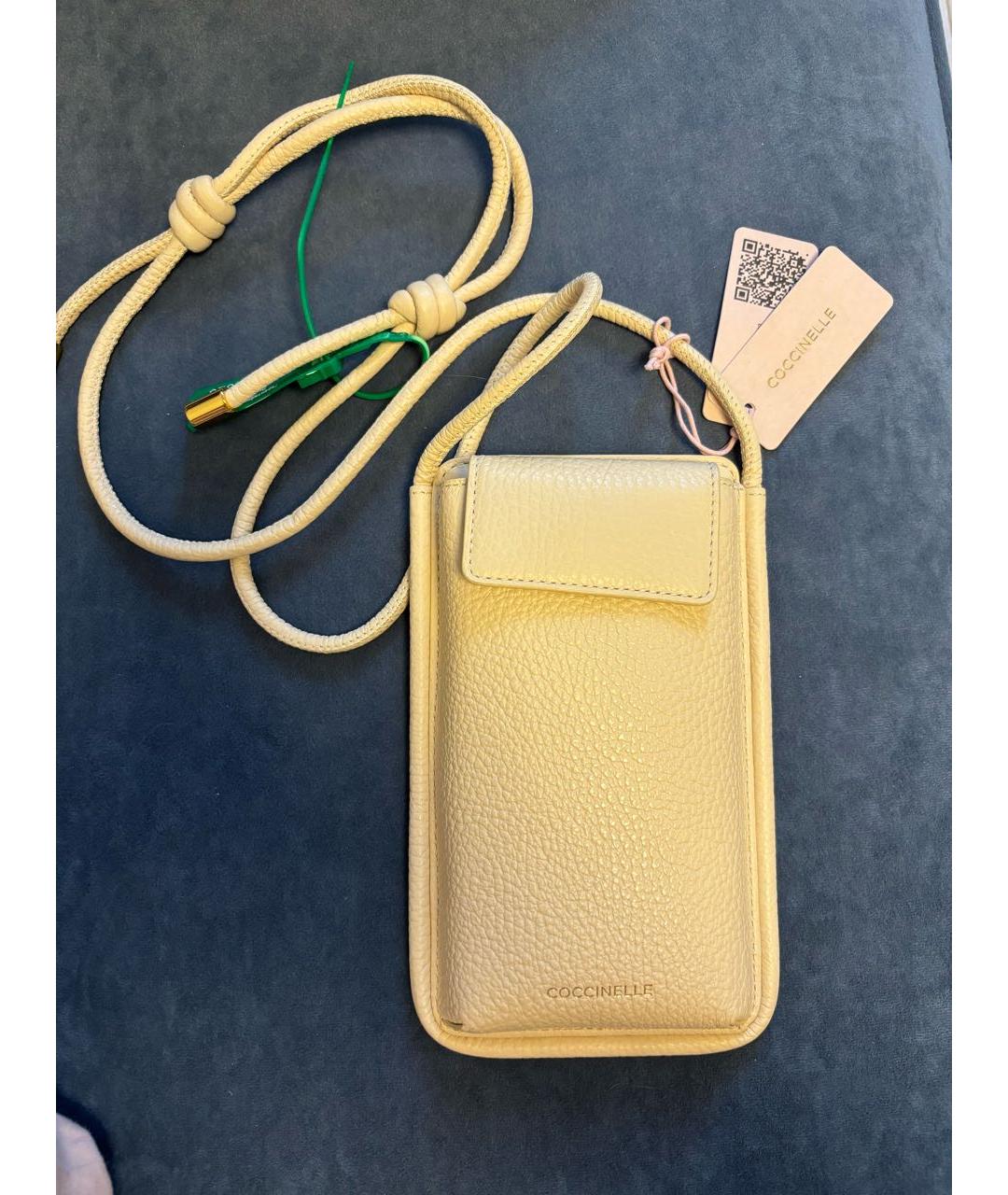 COCCINELLE Бежевая кожаная сумка через плечо, фото 6