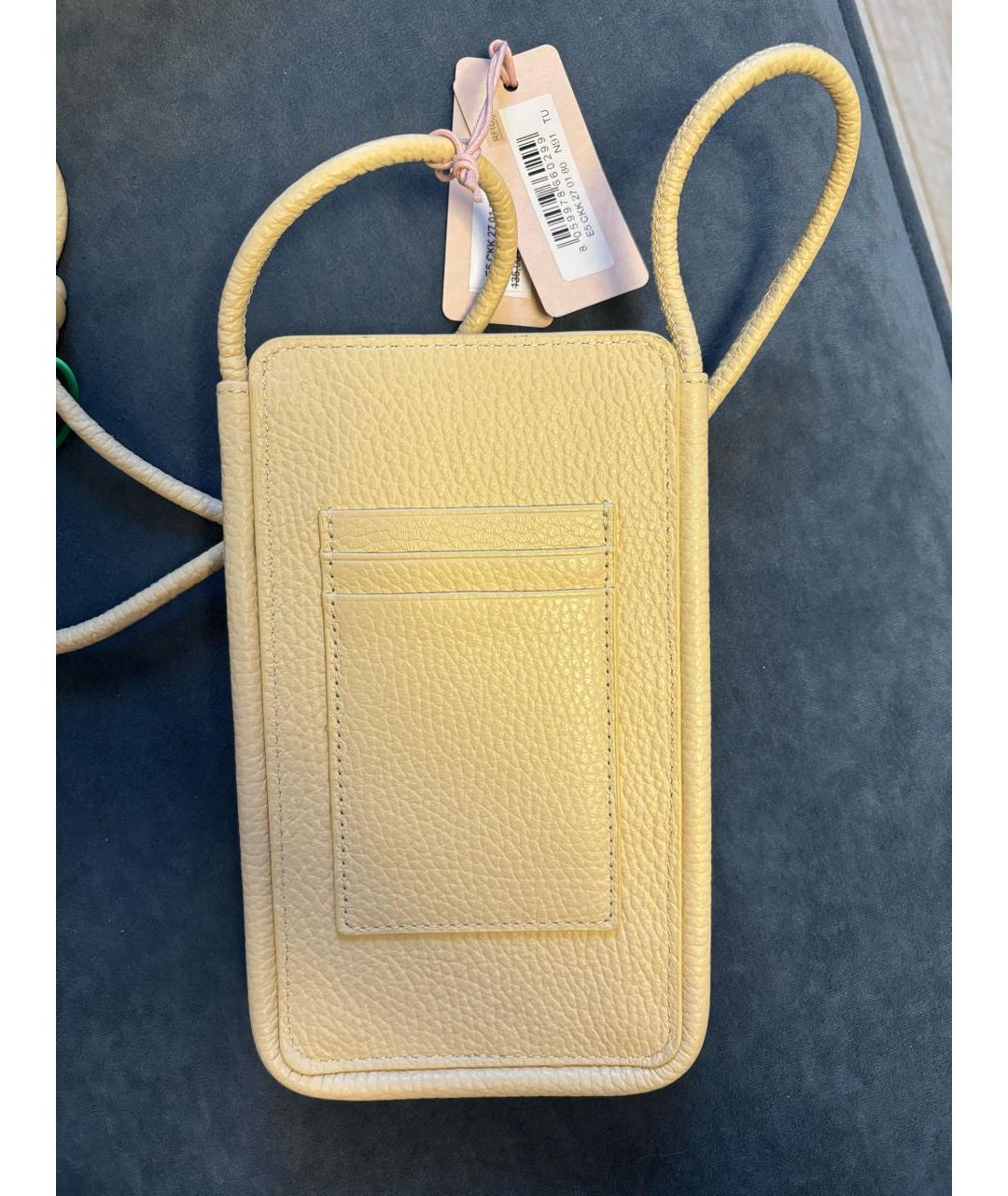 COCCINELLE Бежевая кожаная сумка через плечо, фото 3