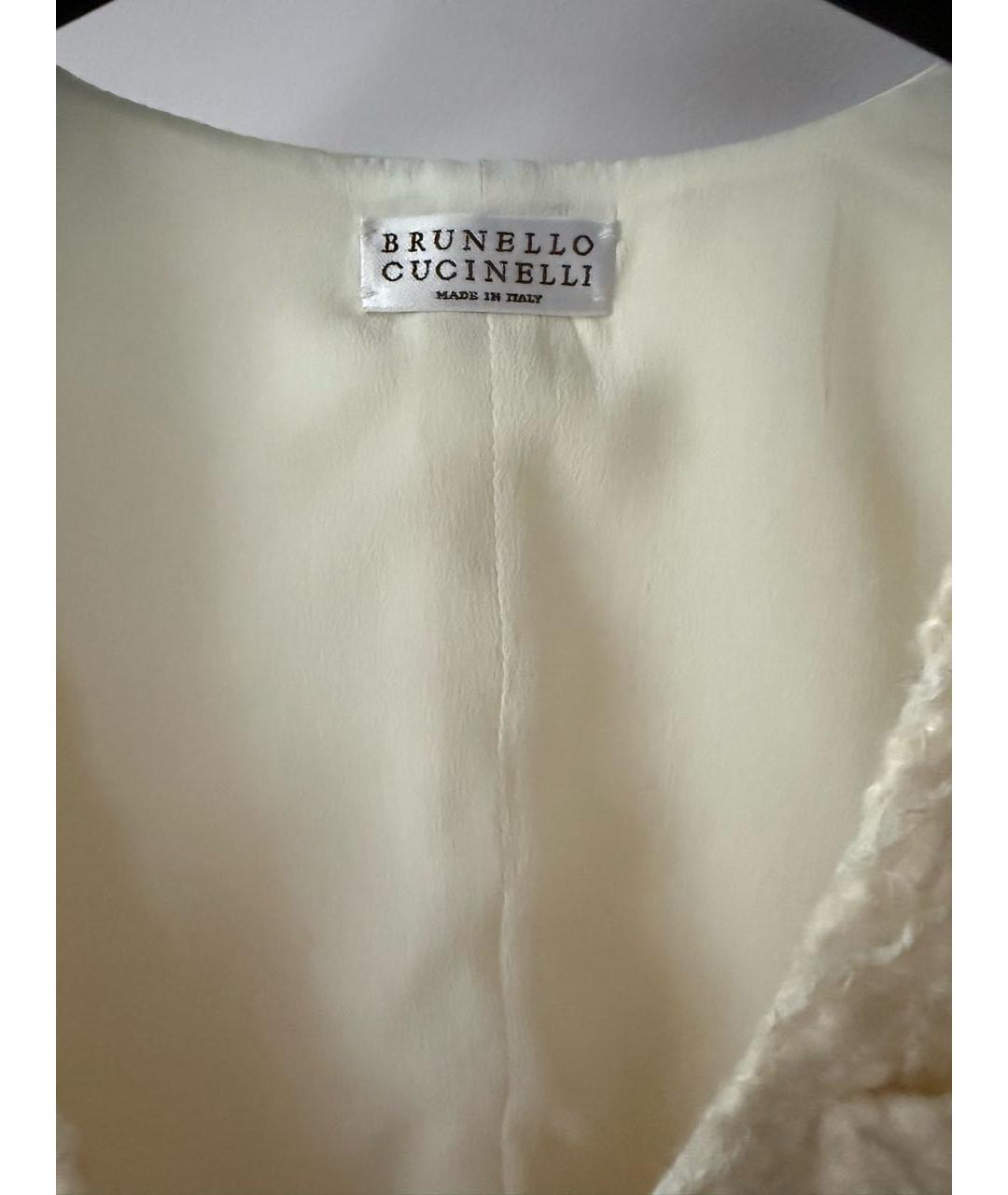BRUNELLO CUCINELLI Белый шелковый жилет, фото 6
